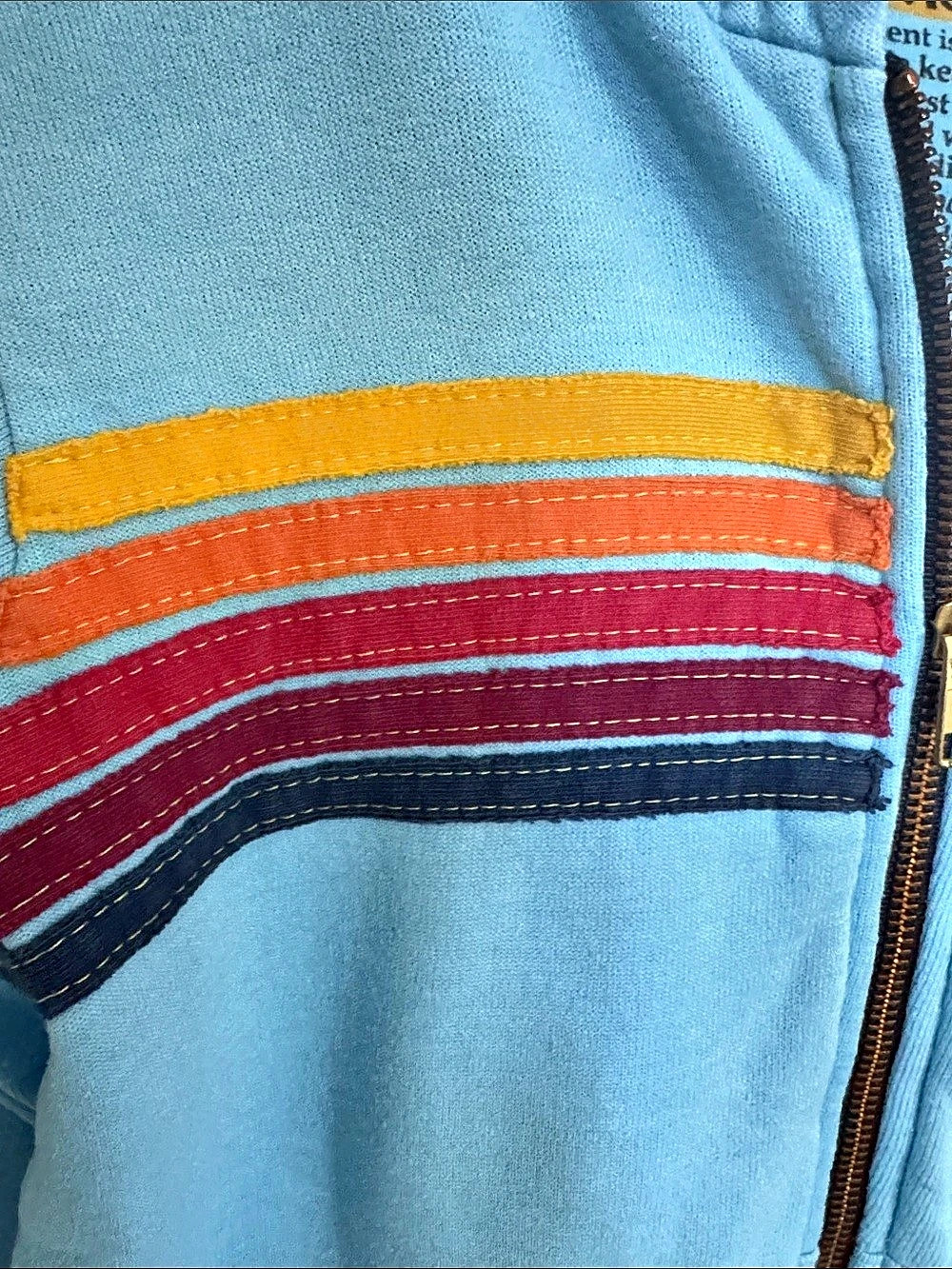 Aviator Nation Kid's 5-Stripe Zip Hoodie Blue Baby 14 - Picture 4 of 9